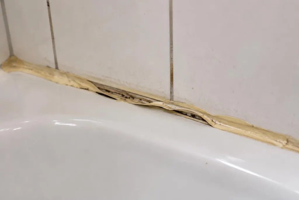 Kitbedrijf Leersum – loslatende kit naast het bad